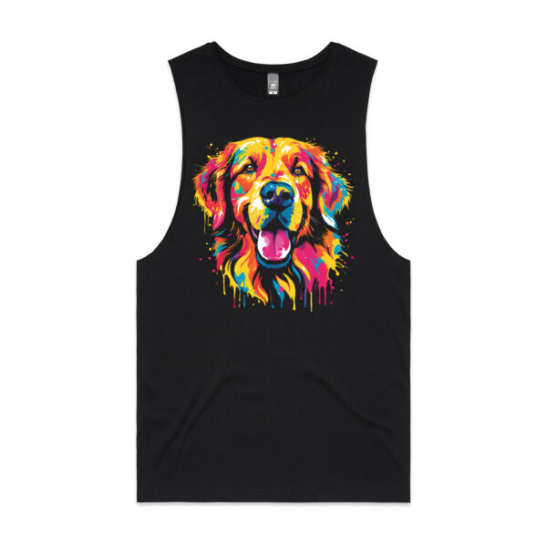 Vibrant Colorful Paint Splatter | Dog - Mens Barnard Tank Thumbnail
