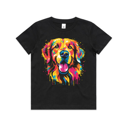 Vibrant Colorful Paint Splatter | Dog - Kids T-Shirt Thumbnail