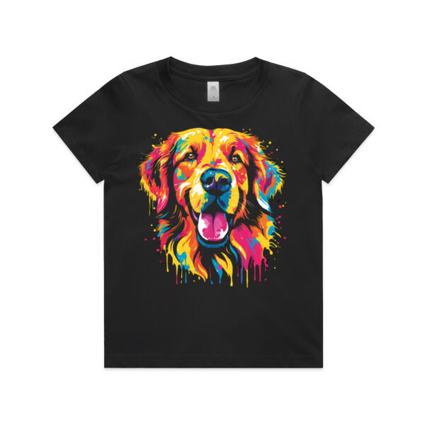 Vibrant Colorful Paint Splatter | Dog - Kids T-Shirt Thumbnail