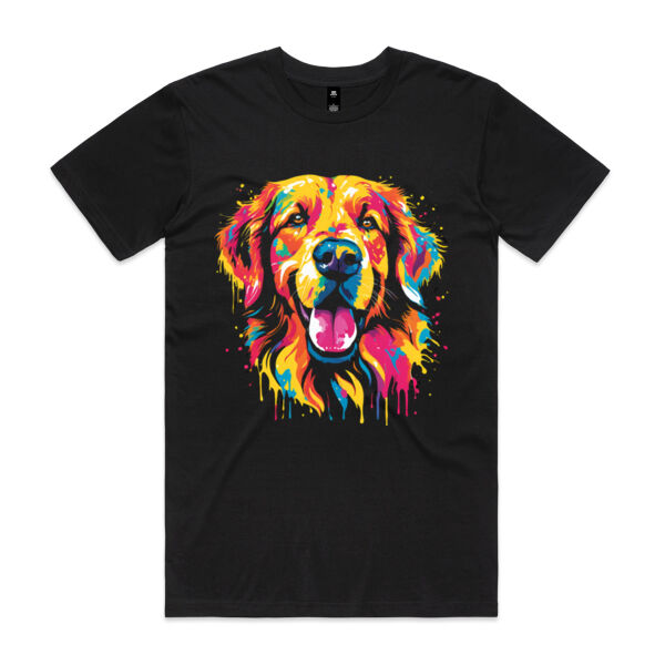 Vibrant Colorful Paint Splatter | Dog - Mens Staple T-Shirt Thumbnail