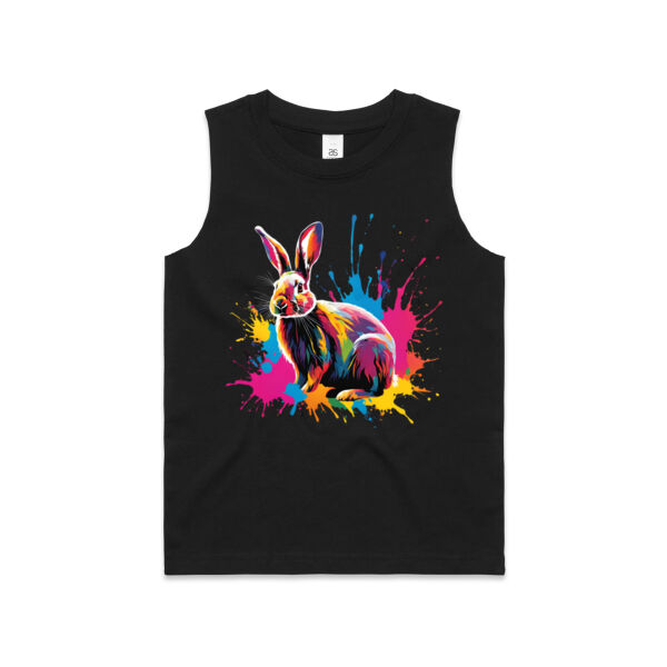 Vibrant Colorful Paint Splatter | Bunny Rabbit - Kids Barnard Tank Thumbnail