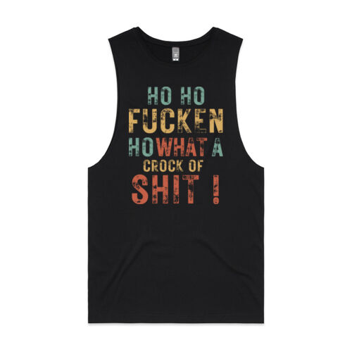 Christmas | Ho Ho Fucken Ho - Mens Barnard Tank Thumbnail