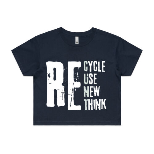 Make a Statement: RE- Inspired Social Responsibility - Womens Crop T-shirt Thumbnail