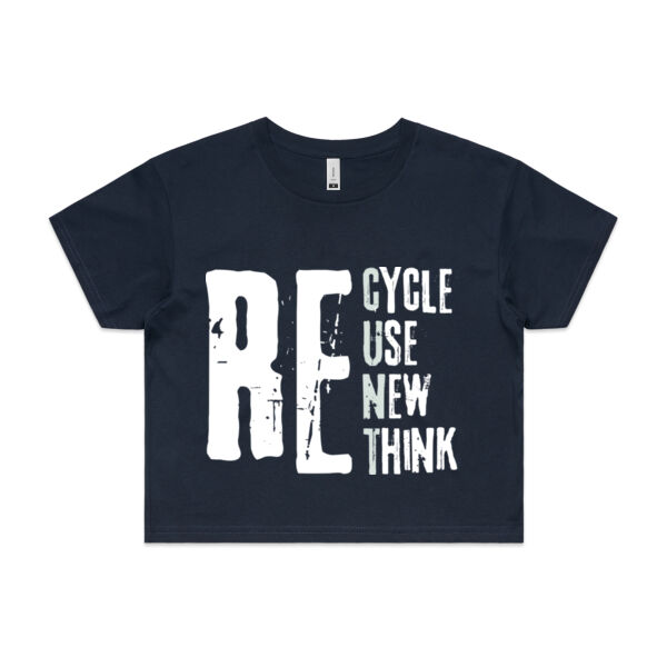 Make a Statement: RE- Inspired Social Responsibility - Womens Crop T-shirt Thumbnail
