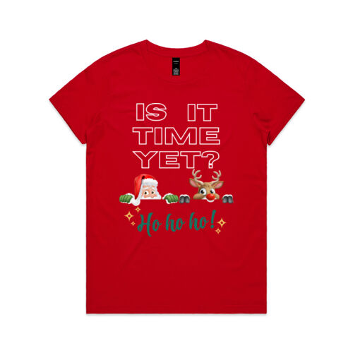 Merry Christmas | Is It Time Yet - Womens Maple T-Shirt Thumbnail