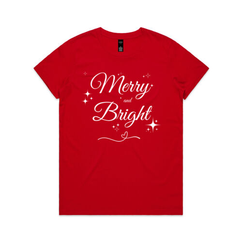 Merry Christmas | Merry and Bright - Womens Maple T-Shirt Thumbnail