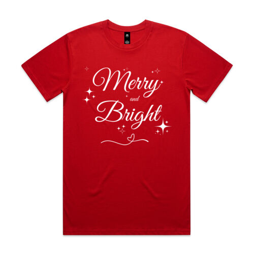 Merry Christmas | Merry and Bright - Mens Staple T-Shirt Thumbnail